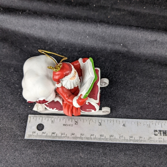 Bas Bleu Santa sleigh 50 shades of red ornament as is - Picture 4 of 8